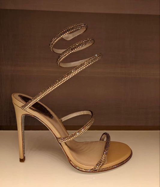 Chaussures spirales dorées