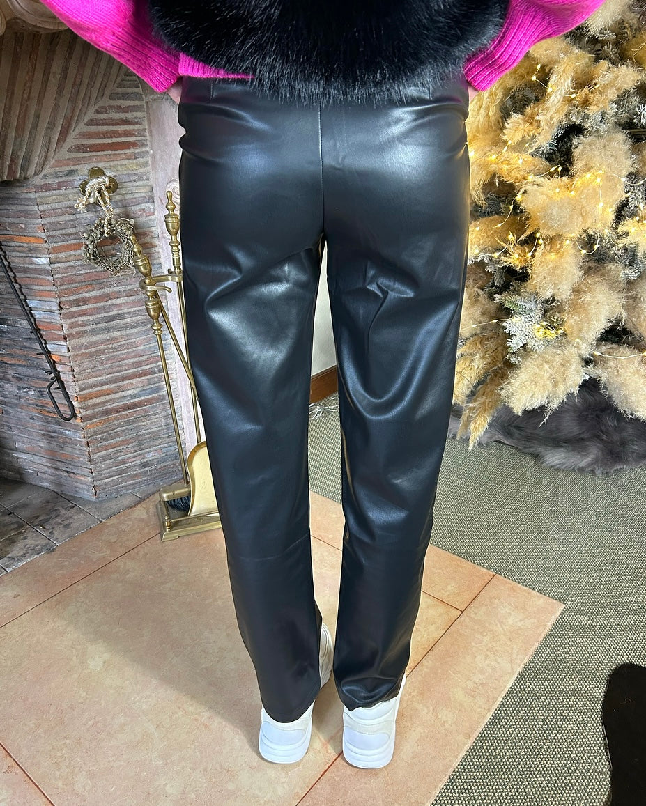 Pantalon similicuir noir